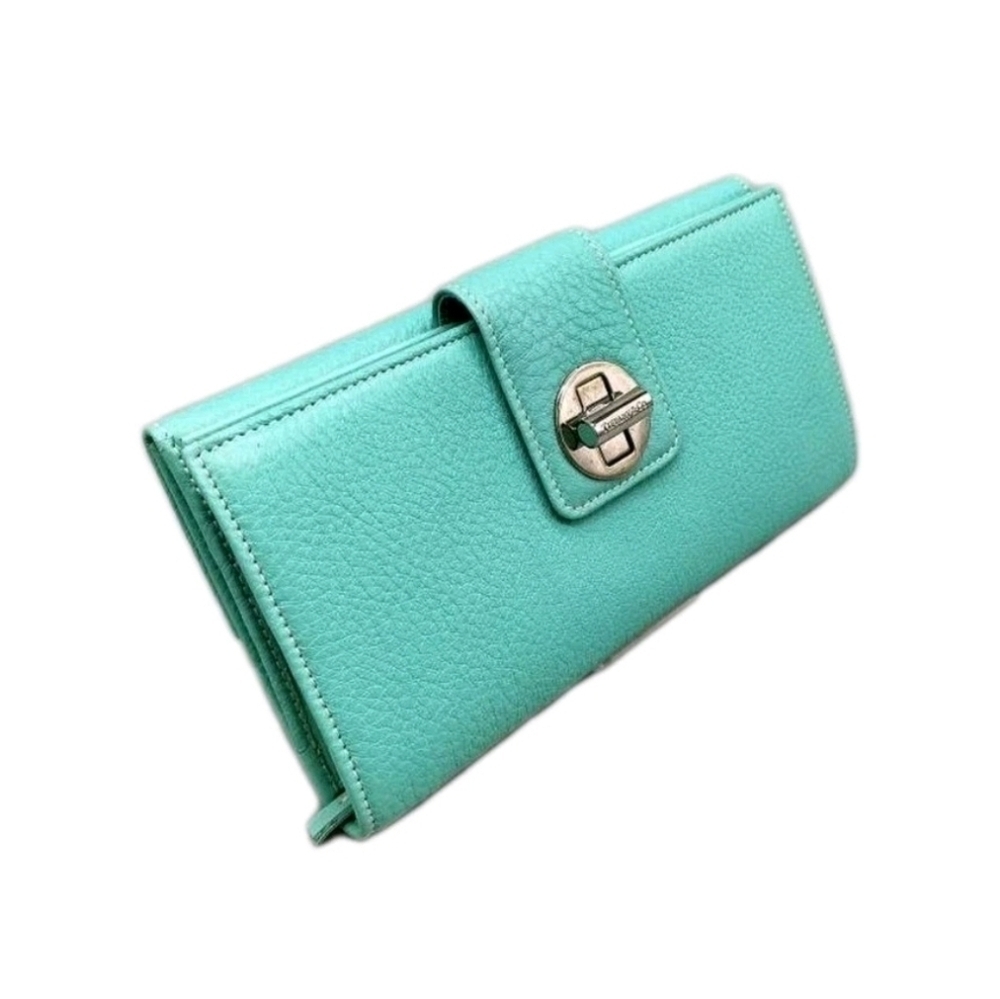 Authentic Tiffany&Co. Tiffany Blue Turnlock Double Sided Wallet